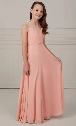 Christina Wu Celebration - 32079 V-Neck A-Line Dress With Thin Straps