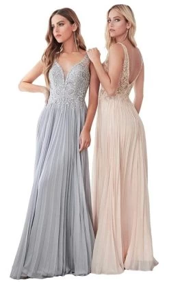 Cinderella Divine - CD0158 Lace Appliqued A-Line Dress