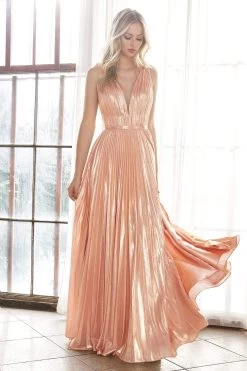 Cinderella Divine - CD160 Deep V Neck High Slit Metallic Pleated Gown 20 Cinderella Divine - CD160 Deep V Neck High Slit Metallic Pleated Gown -Boutique Wedding Dress Store cinderella divine cd160 deep v neck high slit metallic pleated gown bridesmaid dresses 28291802202195