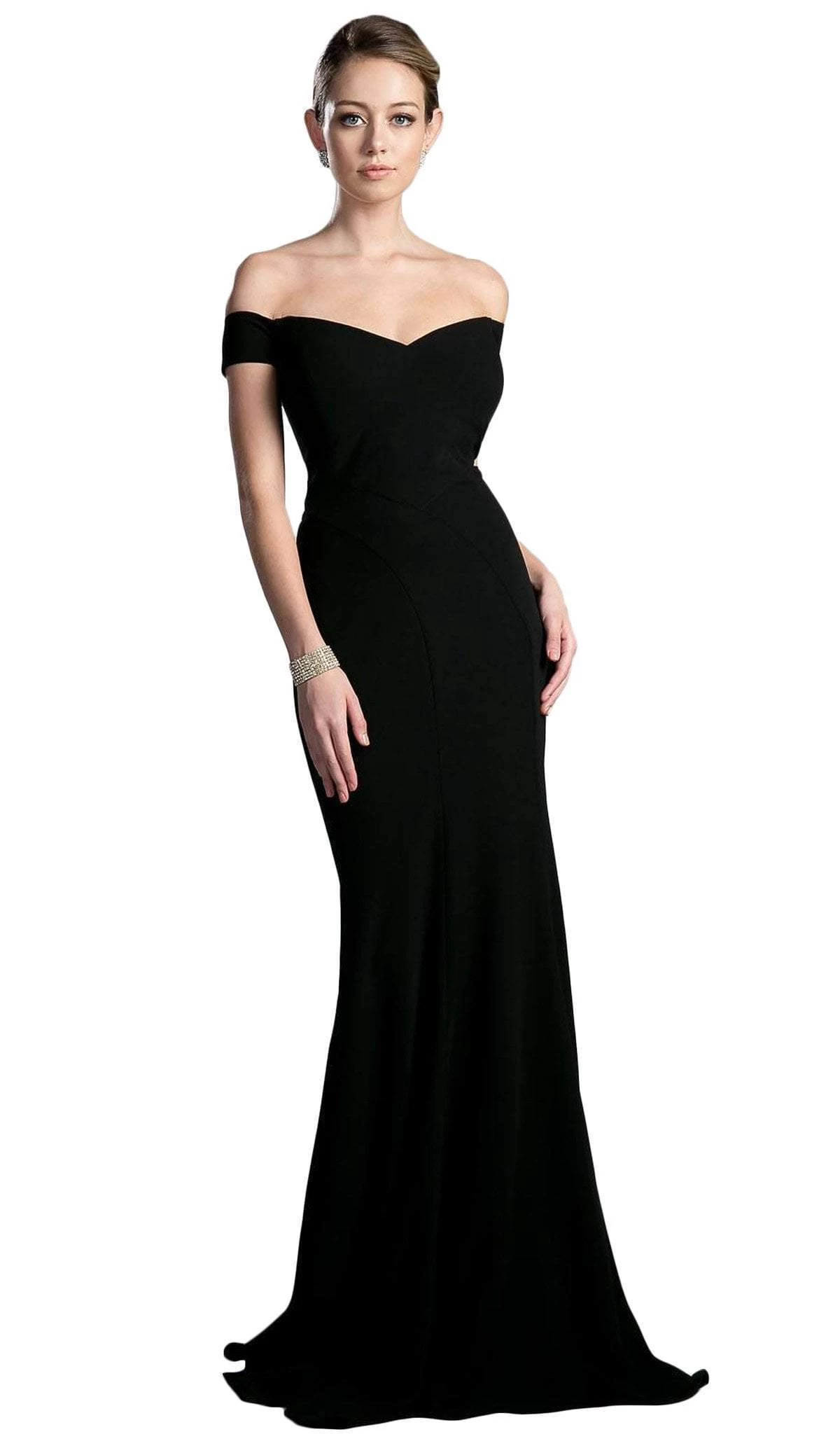 Cinderella Divine - CD711 Sleek Off-Shoulder Jersey Sheath Prom Dress 9 Cinderella Divine - CD711 Sleek Off-Shoulder Jersey Sheath Prom Dress - Image 7
