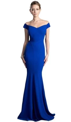 Cinderella Divine - CD711 Sleek Off-Shoulder Jersey Sheath Prom Dress 12 Cinderella Divine - CD711 Sleek Off-Shoulder Jersey Sheath Prom Dress -Boutique Wedding Dress Store cinderella divine cd711 sleek off shoulder jersey sheath prom dress bridesmaid dresses s royal 5648578412601