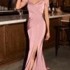 Cinderella Divine - CD942 Cold Shoulders V-Neck Draped Evening Dress -Boutique Wedding Dress Store cinderella divine cd942 cold shoulders v neck draped evening dress bridesmaid dresses 2 dusty rose 15882844045395