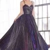 Cinderella Divine - CH221 Pleated V-Neck Empire Glitter Dress -Boutique Wedding Dress Store cinderella divine ch221 pleated v neck empire glitter dress bridesmaid dresses xxs metallic purple 28291440083027