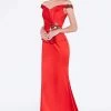 Cinderella Divine - CH520 Floral Embroidered V-Neck Evening Dress -Boutique Wedding Dress Store cinderella divine ch520 floral embroidered v neck evening dress evening dresses xs red 28290139324499