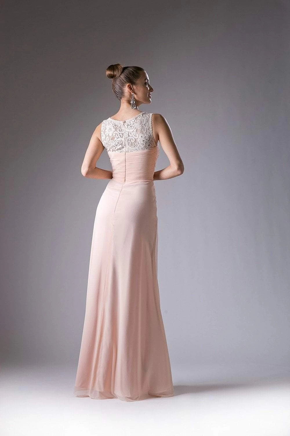 Cinderella Divine - CH525 Bateau Neckline Ruched Empire Waist Gown 4 Cinderella Divine - CH525 Bateau Neckline Ruched Empire Waist Gown - Image 2