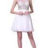 Cinderella Divine - CJ90S Sleeveless Bejeweled Illusion Bateau A-line Dress -Boutique Wedding Dress Store cinderella divine cj90s sleeveless bejeweled illusion bateau a line dress cocktail dresses 2 off white 5648259317817