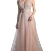Cinderella Divine - CT0040 Metallic Knit Deep V-neck A-line Dress -Boutique Wedding Dress Store cinderella divine ct0040 metallic knit deep v neck a line dress bridesmaid dresses 2 mauve 27981125386323