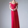 Cinderella Divine Ruched Off Shoulder Chiffon Gown 1 Cinderella Divine Ruched Off Shoulder Chiffon Gown -Boutique Wedding Dress Store cinderella divine ruched off shoulder chiffon gown ccsale xl red 6649400426579