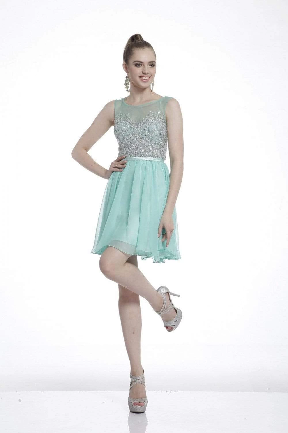 Cinderella Divine - CJ90S Sleeveless Bejeweled Illusion Bateau A-line Dress 4 Cinderella Divine - CJ90S Sleeveless Bejeweled Illusion Bateau A-line Dress - Image 2