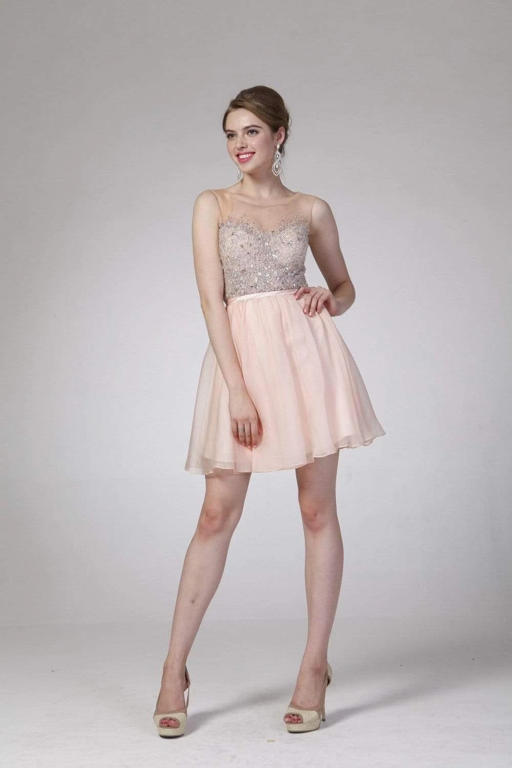 Cinderella Divine - CJ90S Sleeveless Bejeweled Illusion Bateau A-line Dress 5 Cinderella Divine - CJ90S Sleeveless Bejeweled Illusion Bateau A-line Dress - Image 3