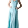 Cinderella Divine - Sleeveless Cowl Neck Draping Chiffon Gown -Boutique Wedding Dress Store cinderella divine sleeveless cowl neck draping chiffon gown special occasion dress 2 mint 5648124149817