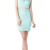 Cinderella Divine - Sleeveless Illusion Jewel Lace Sheath Fitted Cocktail Dress -Boutique Wedding Dress Store cinderella divine sleeveless illusion jewel lace sheath fitted cocktail dress special occasion dress xs mint 28832851427411