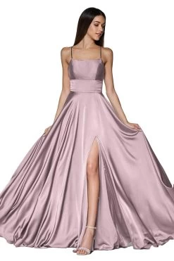 Cinderella Divine - Straight Across A-Line Evening Dress CJ527 - 1 Pc Dusty Rose In Size 16 Available