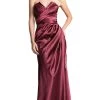Cinderella Divine - Strapless Ruched V-neck Sheath Dress -Boutique Wedding Dress Store cinderella divine strapless ruched v neck sheath dress prom dresses xxs burgundy 5648281862201