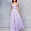Clarisse - 3733 Plunging Sweetheart Beaded Chiffon Gown -Boutique Wedding Dress Store clarisse 3733 plunging sweetheart beaded chiffon gown special occasion dress 0 lavender 6666384408659