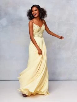 Clarisse - 3733 Plunging Sweetheart Beaded Chiffon Gown -Boutique Wedding Dress Store clarisse 3733 plunging sweetheart beaded chiffon gown special occasion dress 0 lemon 6666384277587