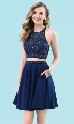 Clarisse - 3958 Beaded Top Two-Piece Dress