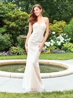 Clarisse - 4904 Embroidered Strapless Evening Gown