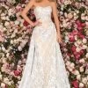 Clarisse - 5102 Strapless Lace Sweetheart Dress With Overskirt -Boutique Wedding Dress Store clarisse 5102 strapless lace sweetheart dress with overskirt wedding dresses 0 ivory nude 28282305642579
