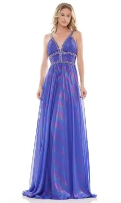 Colors Dress - 2700 Bead-Trimmed A-Line Gown -Boutique Wedding Dress Store colors dress 2700 bead trimmed a line gown prom dresses 0 royal 29332949794899