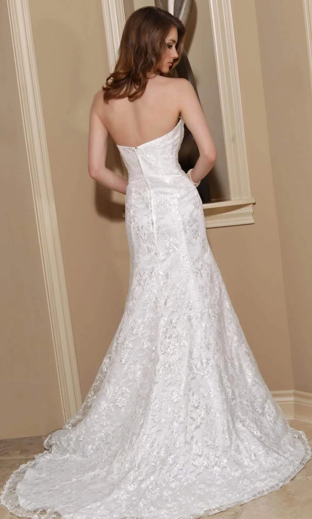 Da Vinci Bridal - 50155 Lace Sweetheart Bridal Sheath Dress 4 Da Vinci Bridal - 50155 Lace Sweetheart Bridal Sheath Dress - Image 2