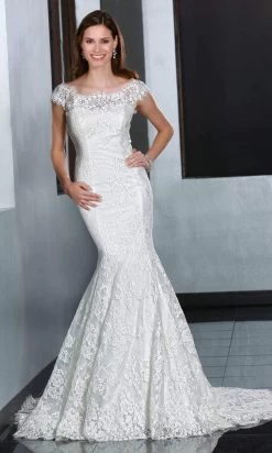 Da Vinci Bridal - 50195 Cowl Scoop Neck Pleated Gown