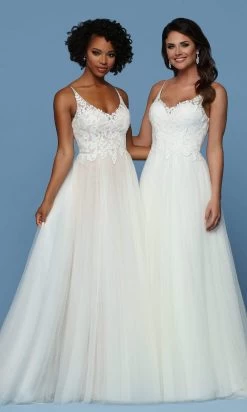 Da Vinci Bridal - 50552 V-Neck Low Scoop Back Lace Tulle Wedding Dress -Boutique Wedding Dress Store da vinci bridal 50552 v neck low scoop back lace tulle wedding dress wedding dresses 28875631362131