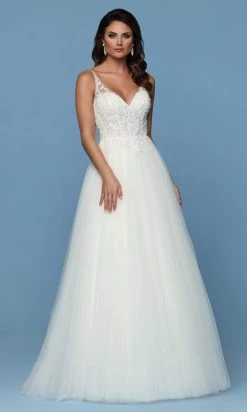 Da Vinci Bridal - 50571 Beaded Lace V Neck Tulle Ballgown