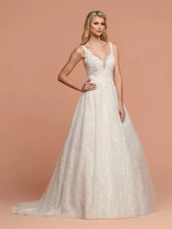Da Vinci Bridal - 50591 Lace Applique Plunging V Neck Ballgown -Boutique Wedding Dress Store da vinci bridal 50591 lace applique plunging v neck ballgown bridal dresses 27956153122899