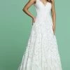 Da Vinci Bridal - 50613 Sleeveless Pattern Sequined A-Line Bridal Gown -Boutique Wedding Dress Store da vinci bridal 50613 sleeveless pattern sequined a line bridal gown bridal dresses 2 white white 28790201942099