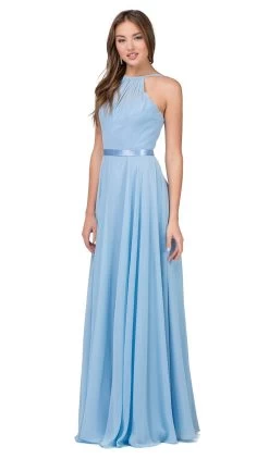 Dancing Queen - 2176 Illusion High Halter Chiffon A-Line Prom Gown -Boutique Wedding Dress Store dancing queen 2176 illusion high halter chiffon a line prom gown prom dresses xs aqua 5682371723321