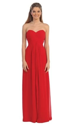 Dancing Queen - 8658 Strapless Chiffon Empire Long Prom Dress -Boutique Wedding Dress Store dancing queen 8658 strapless chiffon empire long prom dress special occasion dress xs red 5682520588345