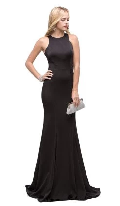 Dancing Queen - 9635 Silky Halter Racer Back Prom Dress