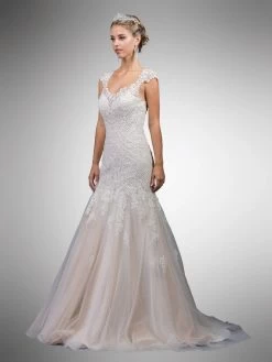 Dancing Queen Bridal - 11 Scoop Neck Lace Bridal Gown