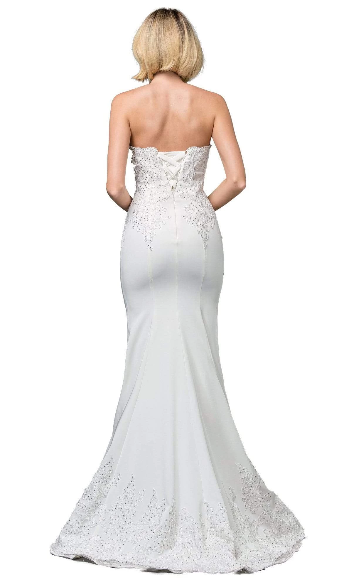 Dancing Queen Bridal - 136 Embroidered Deep Sweetheart Trumpet Gown 5 Dancing Queen Bridal - 136 Embroidered Deep Sweetheart Trumpet Gown - Image 3