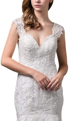 Dancing Queen Bridal - 59 Embroidered Plunging V-neck Mermaid Gown -Boutique Wedding Dress Store dancing queen bridal 59 embroidered plunging v neck mermaid gown wedding dresses 28813770293331