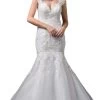 Dancing Queen Bridal - 59 Embroidered Plunging V-neck Mermaid Gown -Boutique Wedding Dress Store dancing queen bridal 59 embroidered plunging v neck mermaid gown wedding dresses xs off white 28387835936851