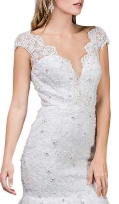 Dancing Queen Bridal - 77 Lace Deep V-neck Trumpet Dress -Boutique Wedding Dress Store dancing queen bridal 77 lace deep v neck trumpet dress wedding dresses 11048539160659