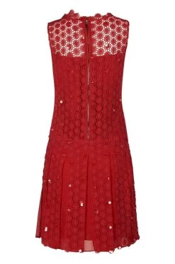 Immediate Apparel - E41VA607 Embellished Crochet A-line Dress -Boutique Wedding Dress Store elie tahari e41va607 embellished crochet a line dress special occasion dress 6918653411411