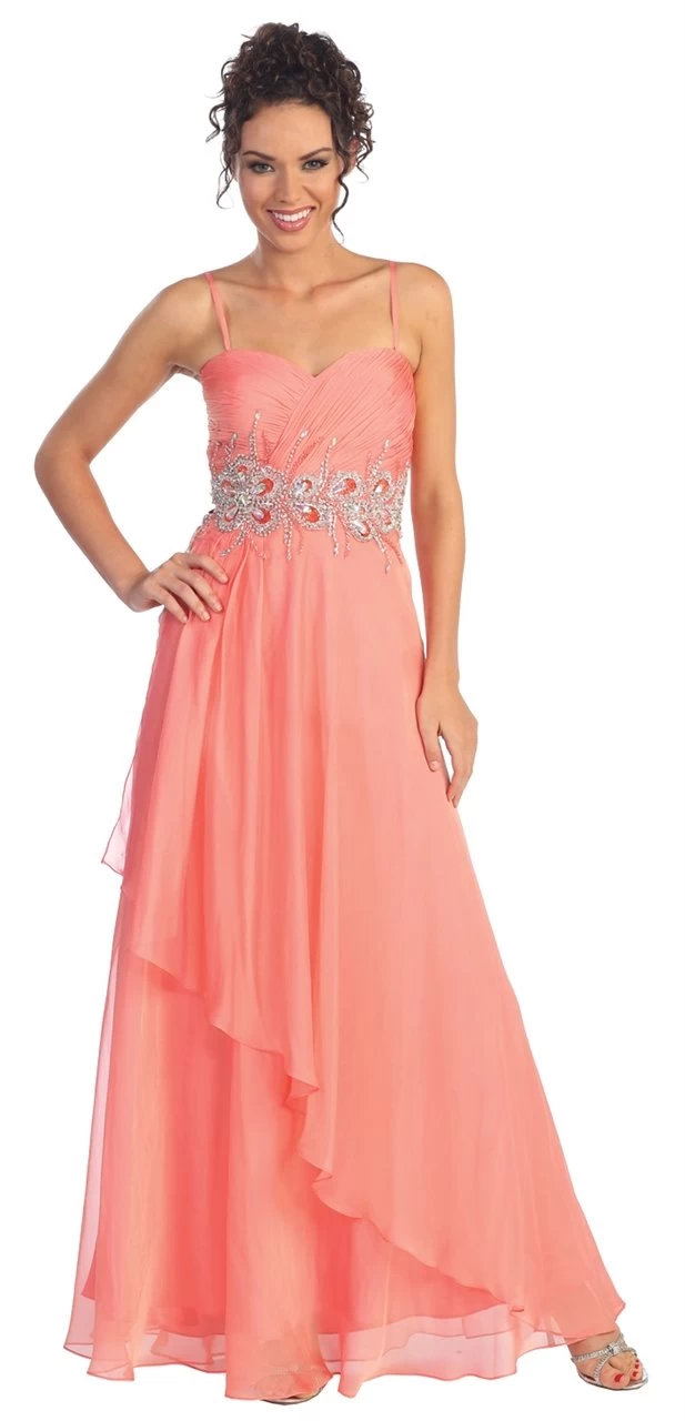 Elizabeth K - GL1001 Spliced Pleats Sweetheart Chiffon Gown 5 Elizabeth K - GL1001 Spliced Pleats Sweetheart Chiffon Gown - Image 3