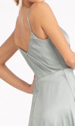 Elizabeth K GL1993 - Spaghetti Strap V-Neck Prom Dress With Slit -Boutique Wedding Dress Store elizabeth k gl1993 spaghetti strap v neck prom dress with slit special occasion dress 30081950056531