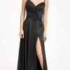 Elizabeth K GL1993 - Spaghetti Strap V-Neck Prom Dress With Slit