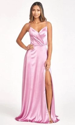Elizabeth K GL1993 - Spaghetti Strap V-Neck Prom Dress With Slit -Boutique Wedding Dress Store elizabeth k gl1993 spaghetti strap v neck prom dress with slit special occasion dress xs dusty rose 30081829666899