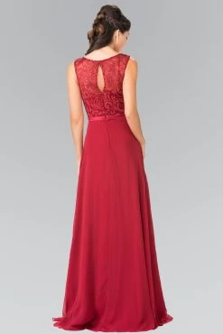 Elizabeth K - GL2364 Embroidered Illusion Top Chiffon A Line Dress -Boutique Wedding Dress Store elizabeth k gl2364 embroidered illusion top chiffon a line dress bridesmaid dresses 5412120723513