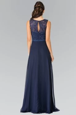 Elizabeth K - GL2364 Embroidered Illusion Top Chiffon A Line Dress -Boutique Wedding Dress Store elizabeth k gl2364 embroidered illusion top chiffon a line dress bridesmaid dresses 5412121051193