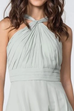 Elizabeth K - GL2816 Knotted Halter Bodice Chiffon A-Line Dress -Boutique Wedding Dress Store elizabeth k gl2816 knotted halter bodice chiffon a line dress bridesmaid dresses 28055450189907