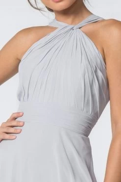 Elizabeth K - GL2816 Knotted Halter Bodice Chiffon A-Line Dress -Boutique Wedding Dress Store elizabeth k gl2816 knotted halter bodice chiffon a line dress bridesmaid dresses 28269021331539