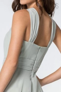 Elizabeth K - GL2816 Knotted Halter Bodice Chiffon A-Line Dress -Boutique Wedding Dress Store elizabeth k gl2816 knotted halter bodice chiffon a line dress bridesmaid dresses 28767684231251