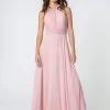 Elizabeth K - GL2816 Knotted Halter Bodice Chiffon A-Line Dress -Boutique Wedding Dress Store elizabeth k gl2816 knotted halter bodice chiffon a line dress bridesmaid dresses xs blush 28269032636499