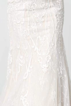 Elizabeth K - GL2820 Embellished Lace Deep V-neck Trumpet Gown -Boutique Wedding Dress Store elizabeth k gl2820 embellished lace deep v neck trumpet gown wedding dresses 12068167254099